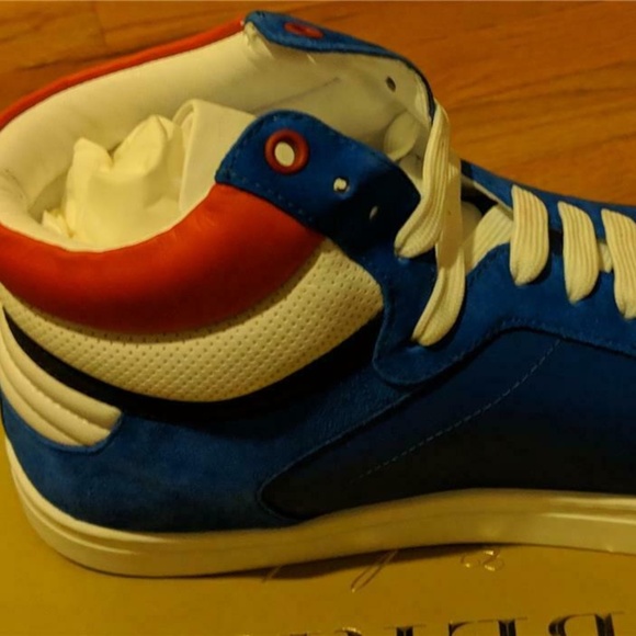 Burberry "Reeth" Leather/Suede High-Top Sneakers - Picture 3 of 7